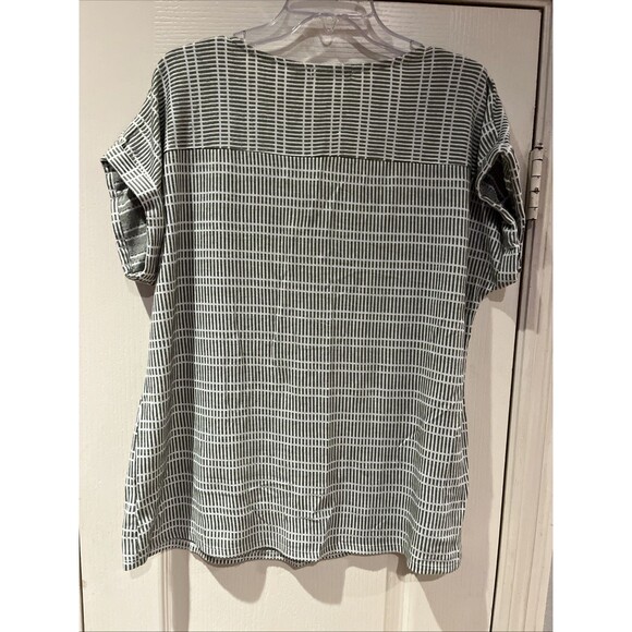 Notations Women's Long Sleeve Shirt Top Size XL Striped/Geometric Poly Blend - Picture 5 of 7